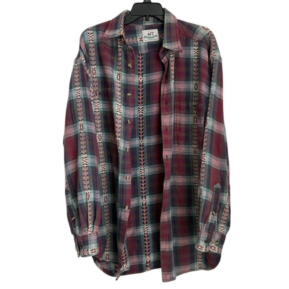 VINTAGE 417 Authentic Sportswear by Van Heusen Southwestern Flannel Size XL